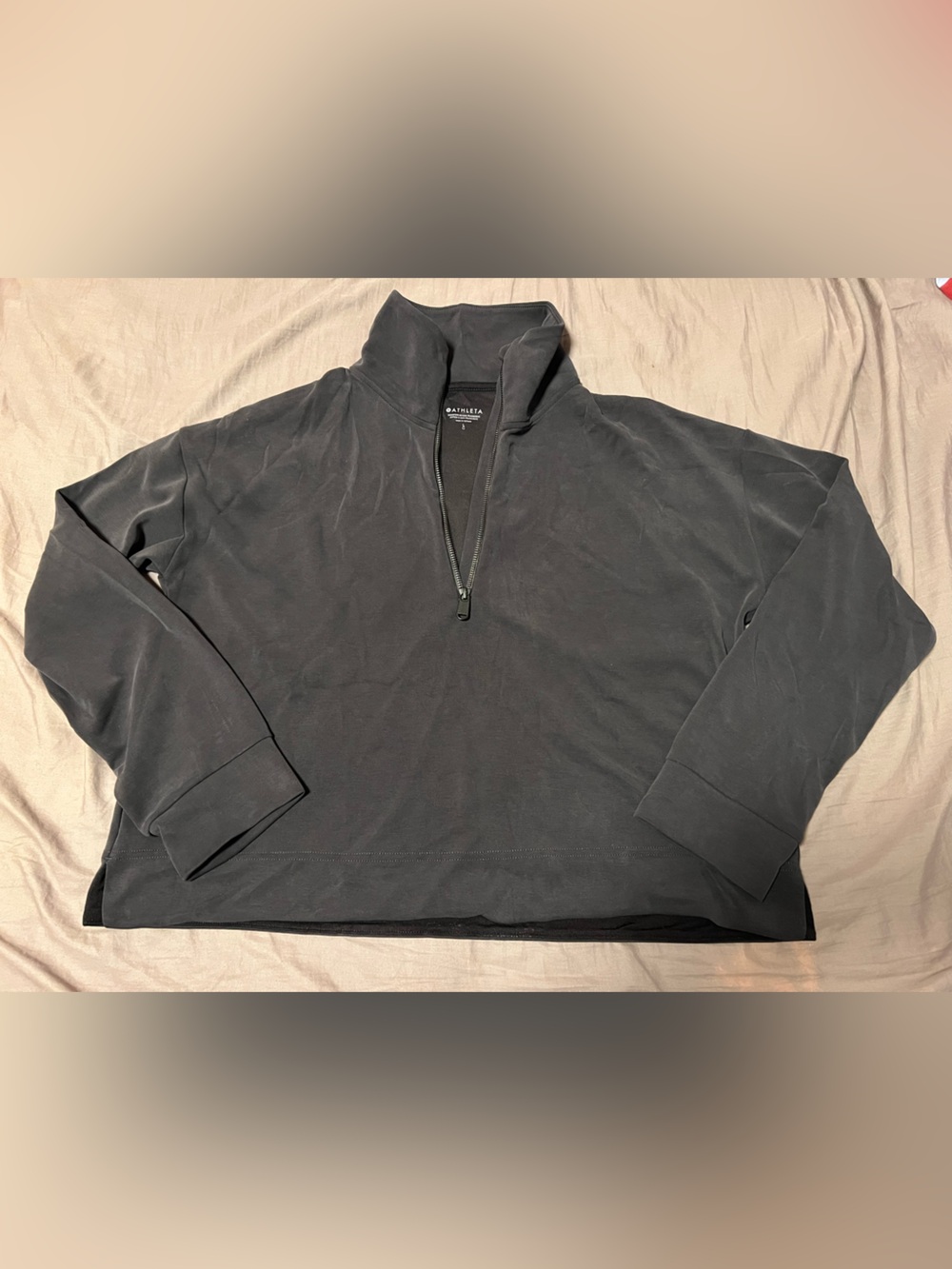 Athleta Charcoal Quarter-Zip Pullover